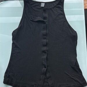 Black Fitted Sleeveless Tank Top